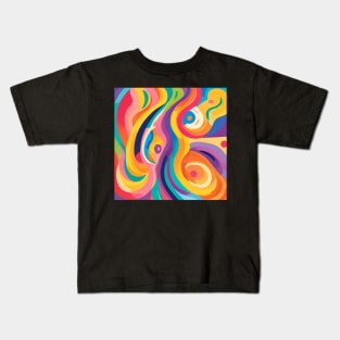 Abstract colorful swirls Kids T-Shirt